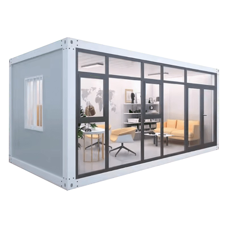 Casă prefabricată pentru containere din sticlă cu un singur strat în aer liber