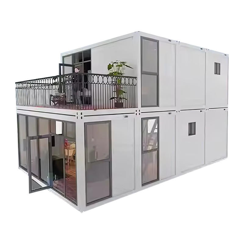 Casă de containere din sticlă cu două etaje